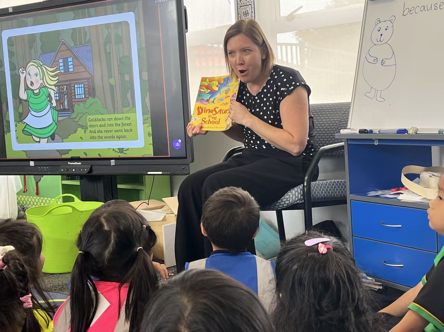 Children listening during a school classroom story session