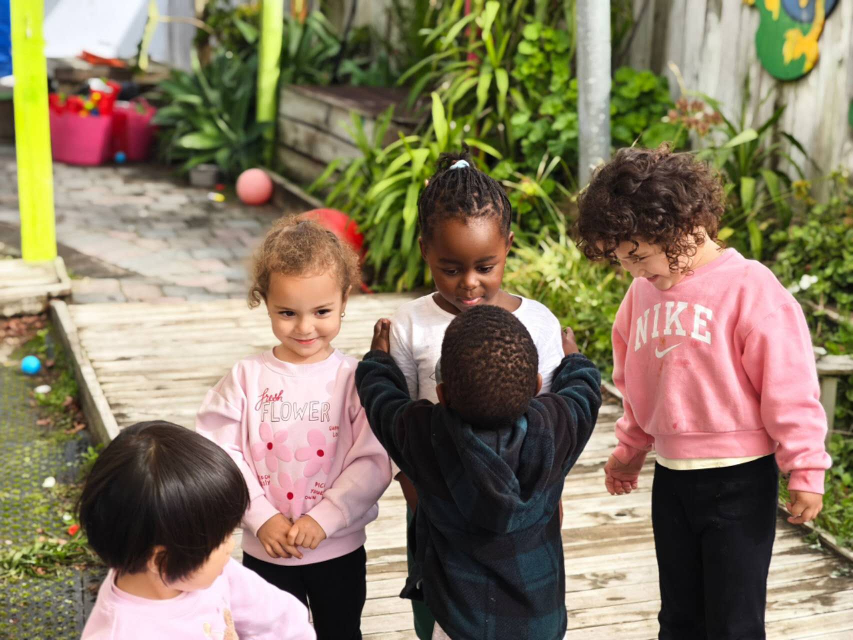 Children playing together outside